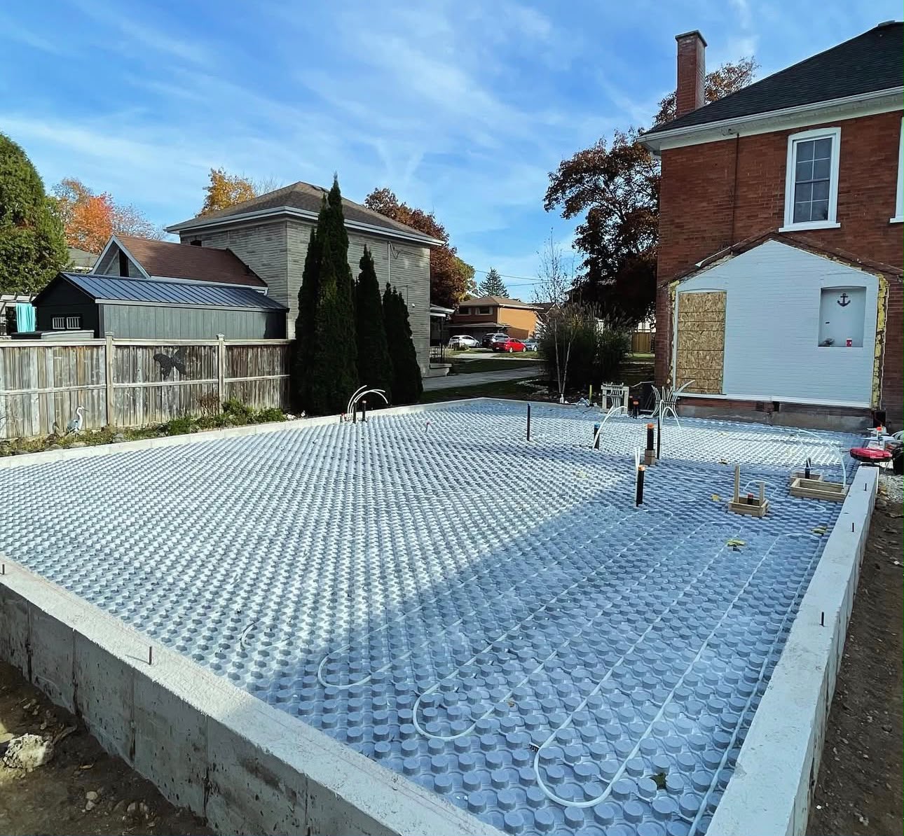 In-floor radiant PEX heating rough-in on new build slab, Kedron, Oshawa